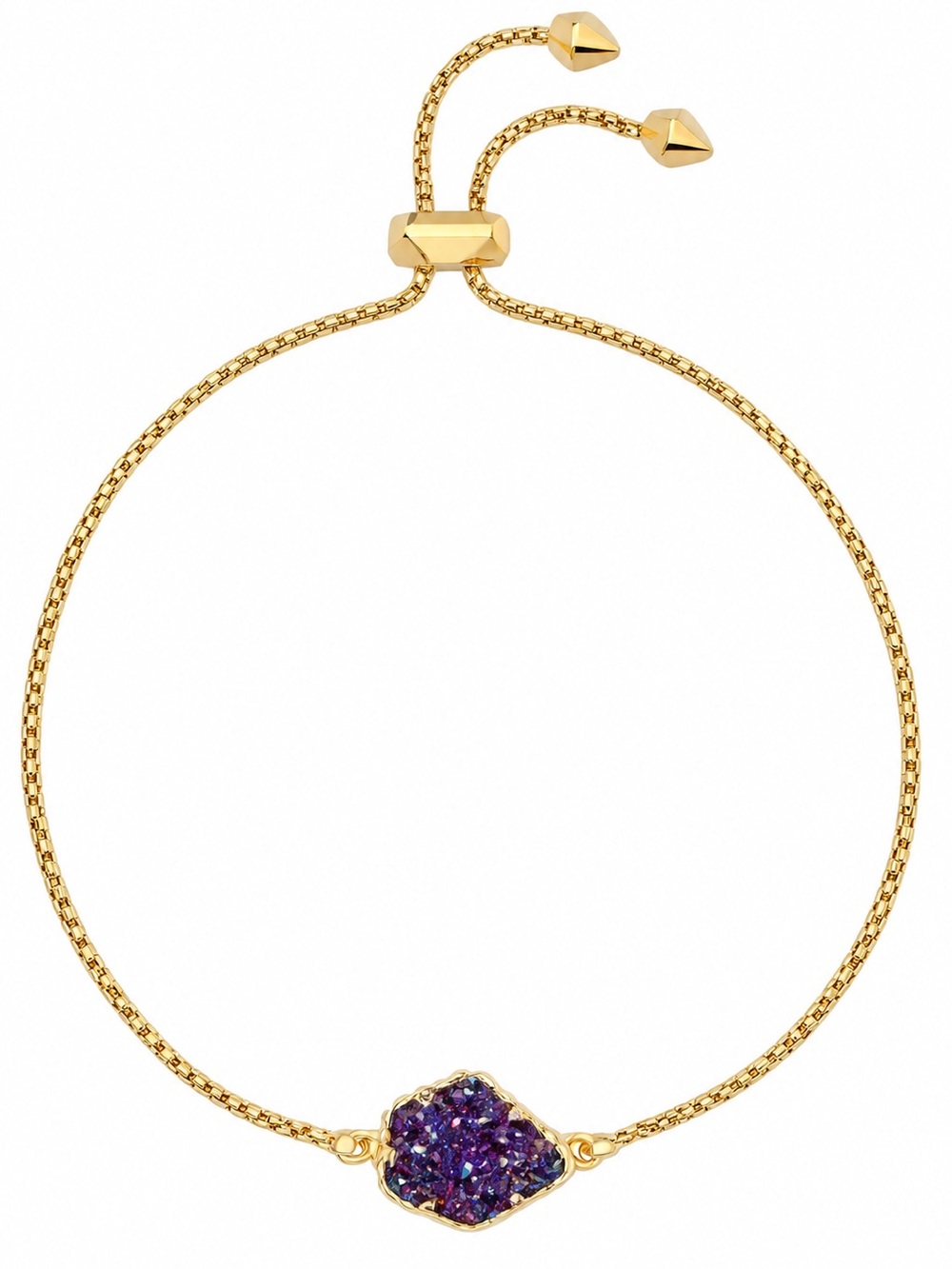 Kendra Scott Theo Gold Adjustable Chain Bracelet in Multi-Color Drusy.